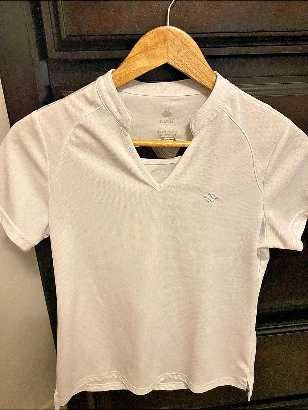 Mofiz womens Short Sleeve Athletic Shirt in White Size Small Like N